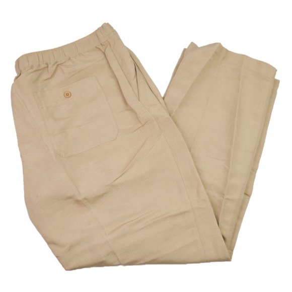 Cubavera Linen-Blend Beach Wide Leg Mens Pants - Picture 2 of 7